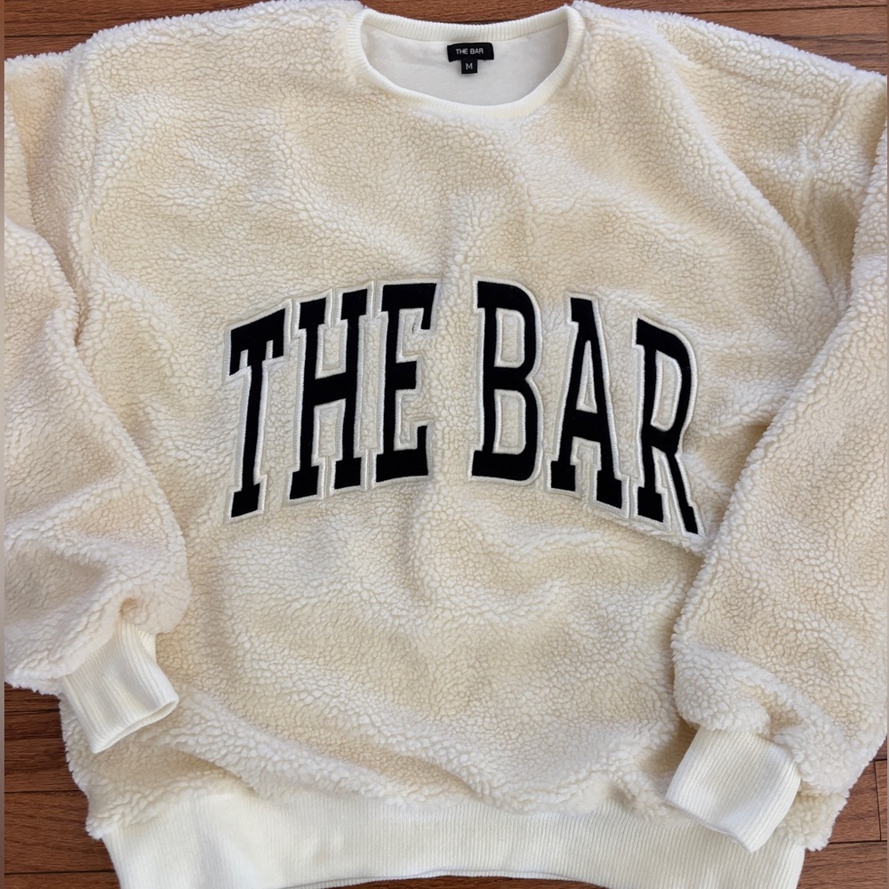 The Bar Off-White Fleece Crewneck Sweater